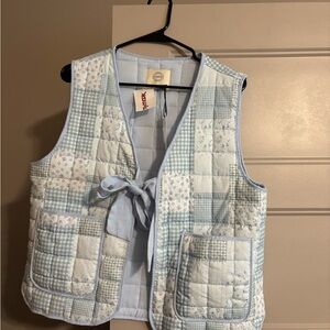 Stoosh Blue Patchwork Puffer Vest